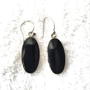Onyx & Silver Earrings